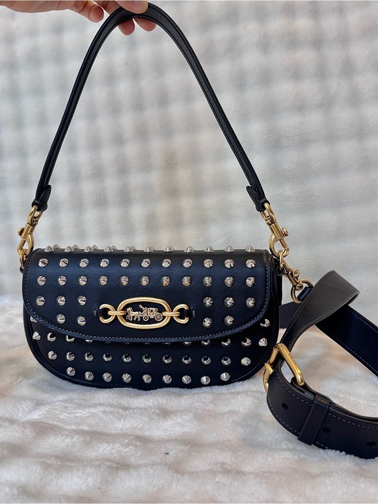 Coach Handbags - Coach Studded Harley Shoulder Bag 23 with Gold Hardware
